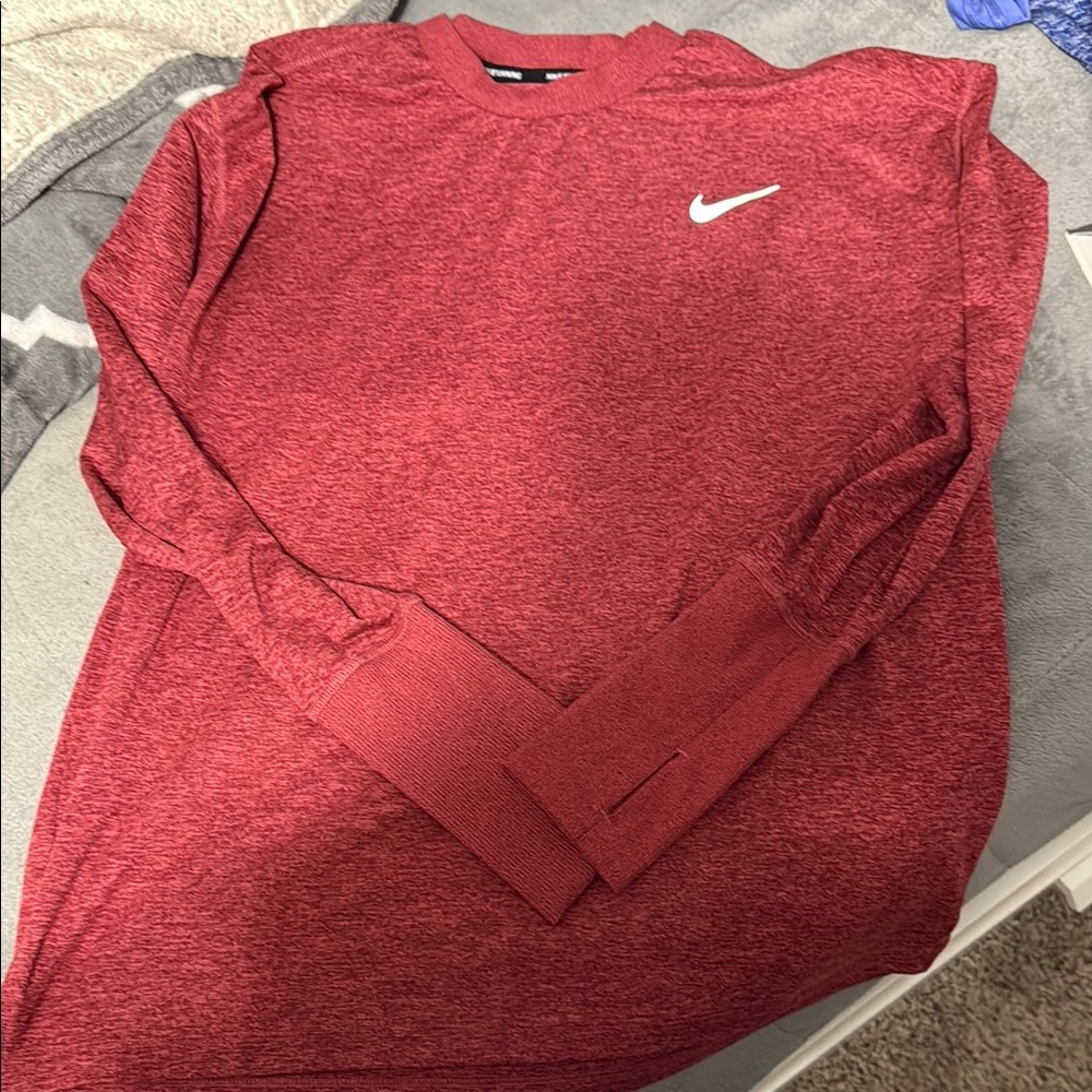 Nike Red long sleeve with Ribbed arms